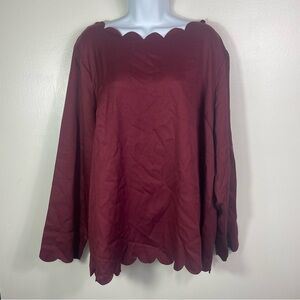3/$20 Plus Size Scallop Neckline Lightweight Blouse